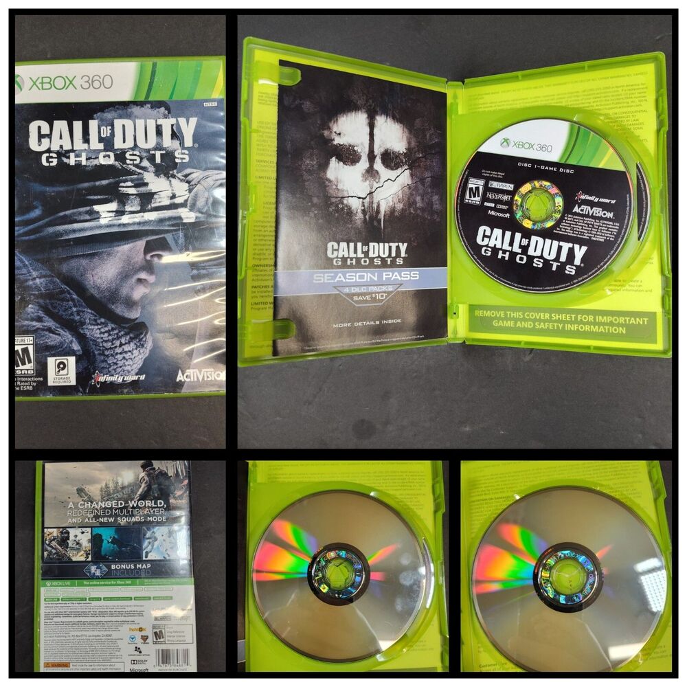 Call of Duty: Ghosts (Microsoft Xbox 360, 2013) Two Disc Set *Tested Plays